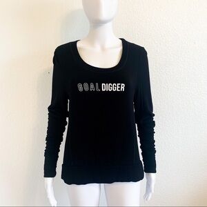 Good HYOUman Black Open Back Goal Digger Sweatshirt
